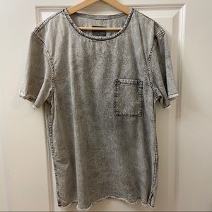 Zara Men’s Chambray Acid Wash T-Shirt